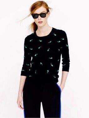 J.CREW Women’s Embroidered Whale Linen Tippi Sweater 51452